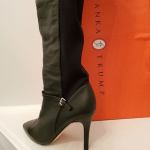 Ivanka Trump "Anana" black multi leather knee high boots. Size 7